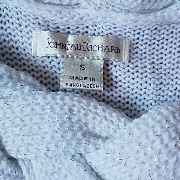 JohnPaulRichard White w/silver Sweater - Picture 2 of 7